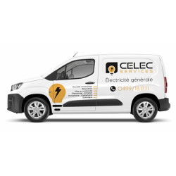 Lettrage petite camionnette standard – logo et texte | Print My Car